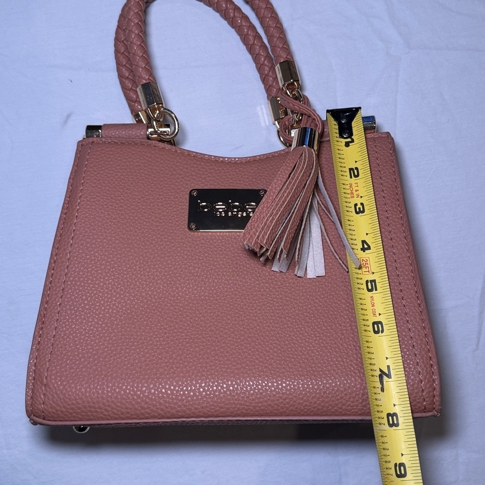 Bebe Los Angeles Dusty Rose Natalie Satchel HandBag Small EUC - Picture 14 of 16